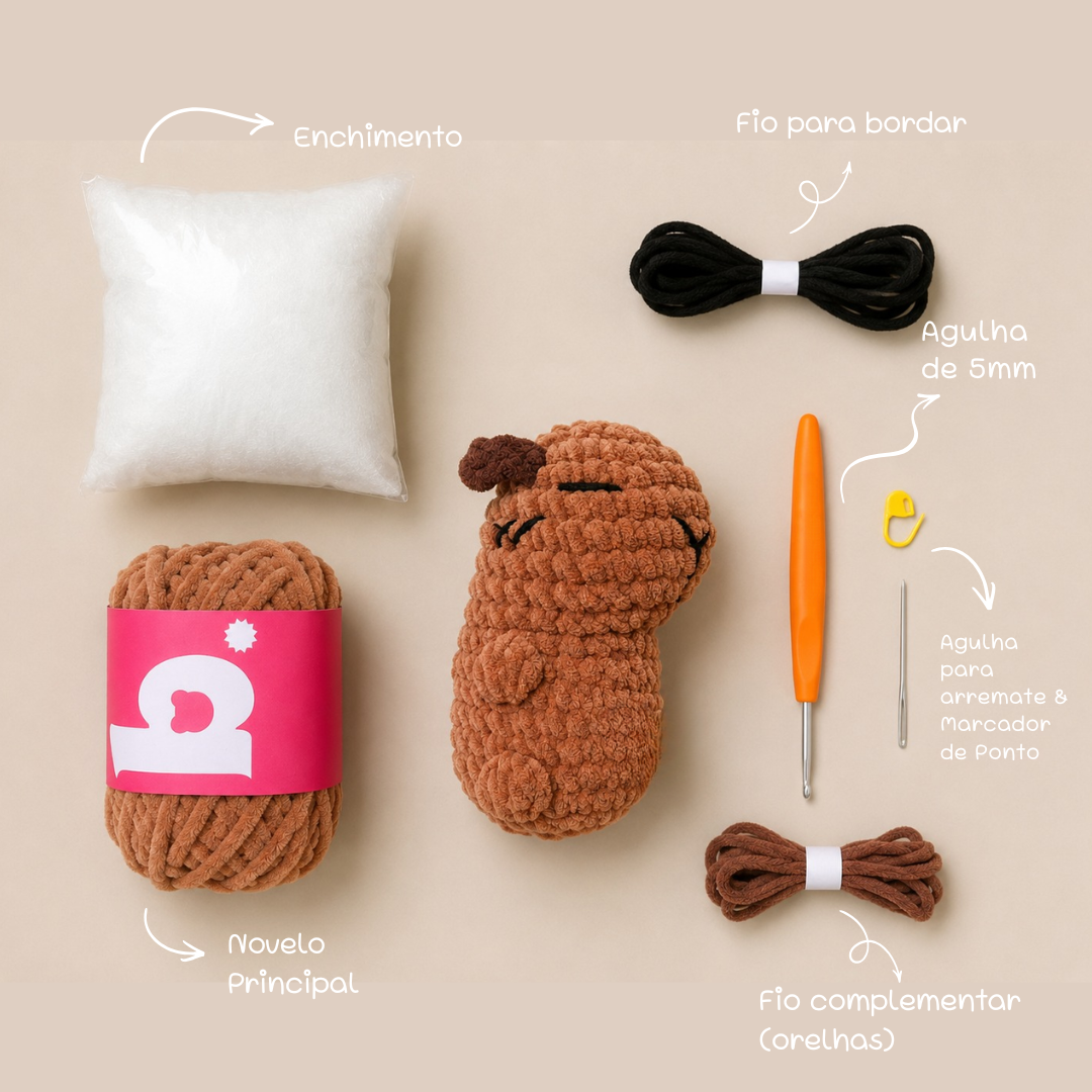 Kit Amigurumi Capivara - Balusha JoyMaker